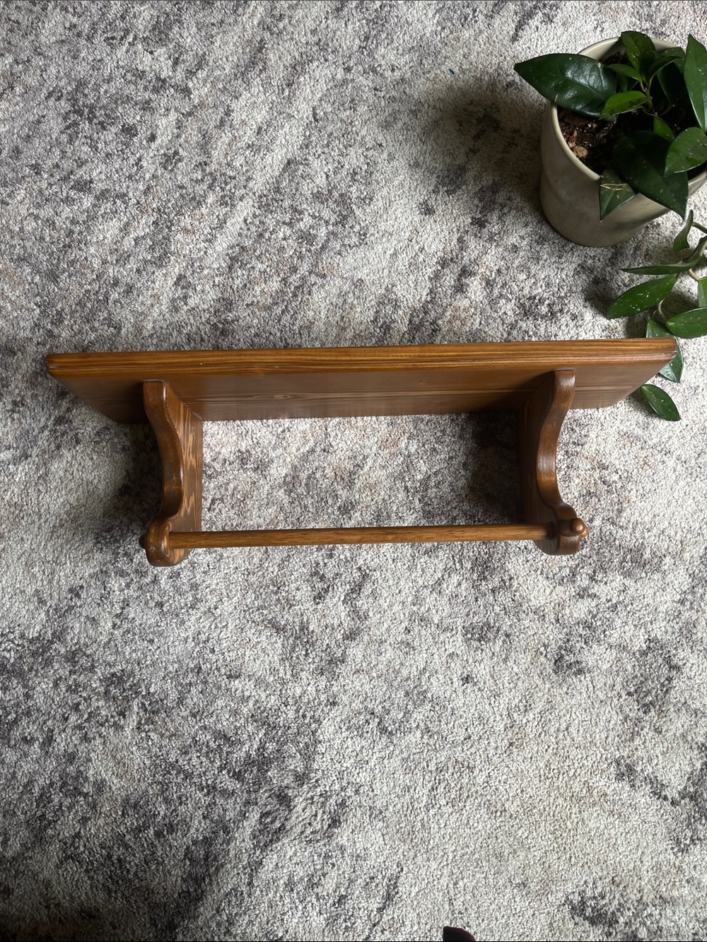 Vintage Wood Shelf paper towel holder Warm Brown - Picture 2 of 8
